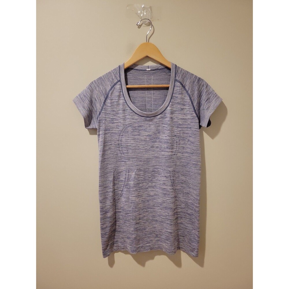 Lululemon Swiftly Tech Short Sleeve Shirt Women’s Size 10 Blue Seamless Running - Picture 2 of 7